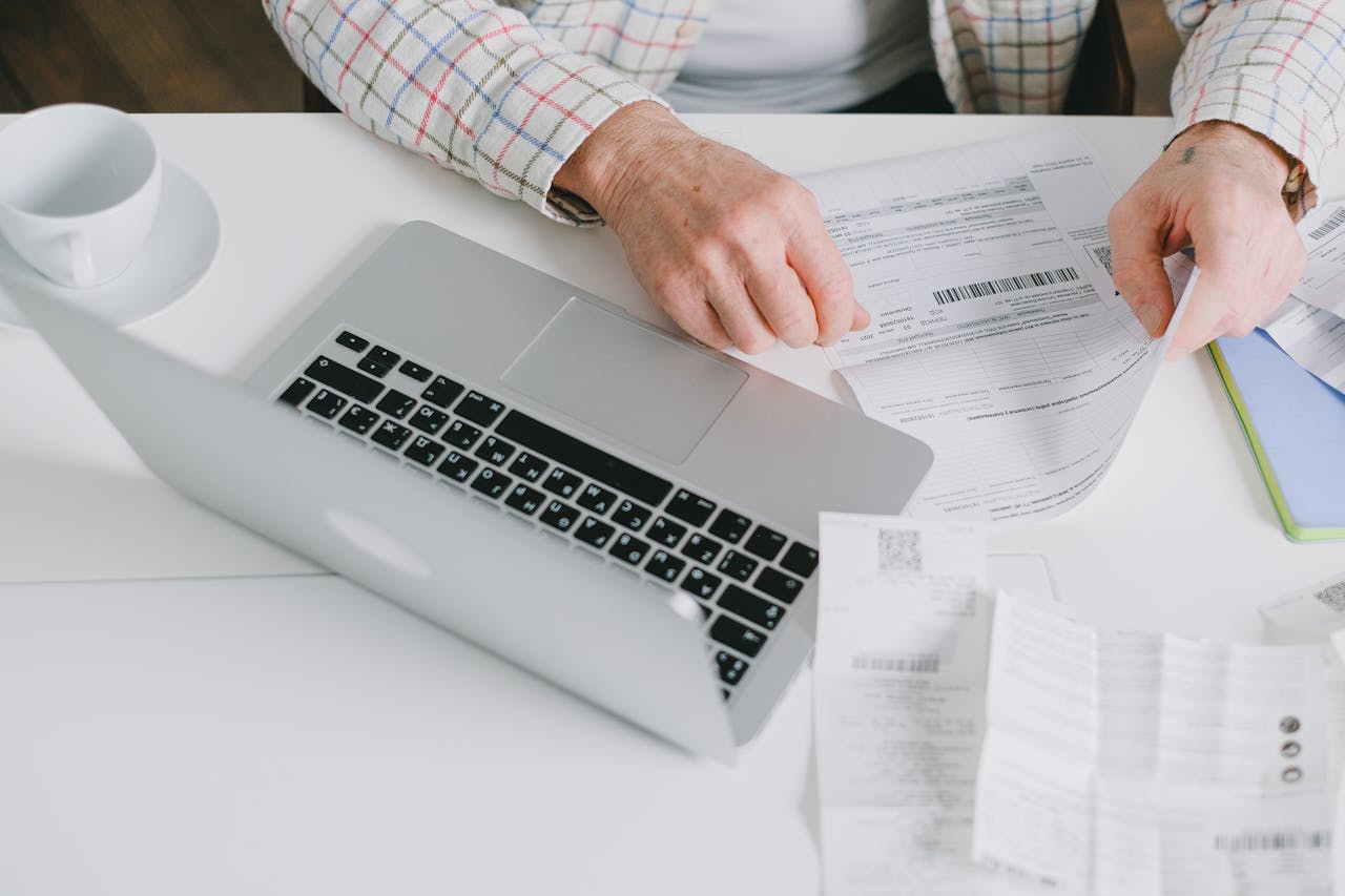 a person holding documents